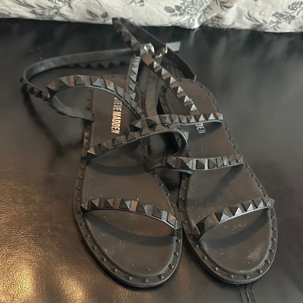Steve Madden Black Studded jelly Sandals